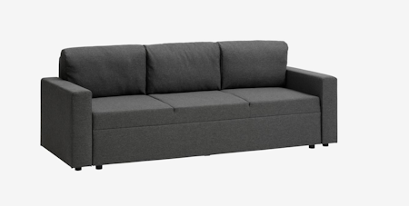 Bäddsoffa MARSLEV 3-sits – Mörkgrått Tyg – Funktionell och Stilren Komfort
