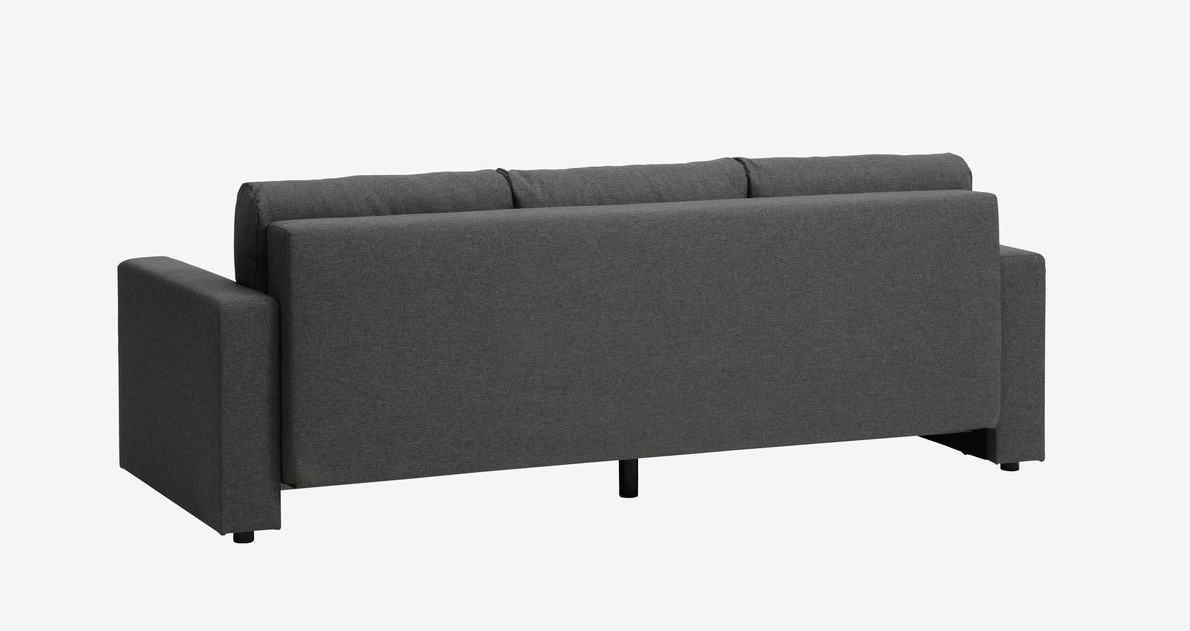 Bäddsoffa MARSLEV 3-sits – Mörkgrått Tyg – Funktionell och Stilren Komfort