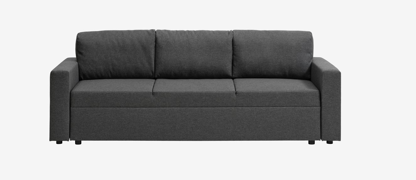 Bäddsoffa MARSLEV 3-sits – Mörkgrått Tyg – Funktionell och Stilren Komfort