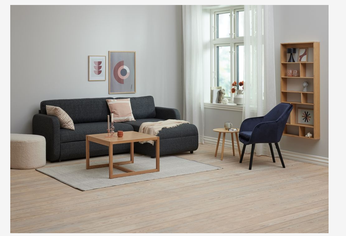 Fåtölj UDSBJERG – Sammet Blå/ Svart – Elegant och Komfortabel Design