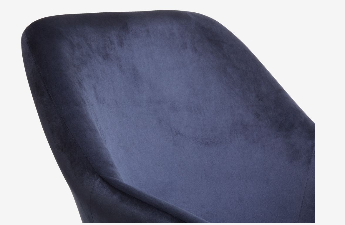 Fåtölj UDSBJERG – Sammet Blå/ Svart – Elegant och Komfortabel Design