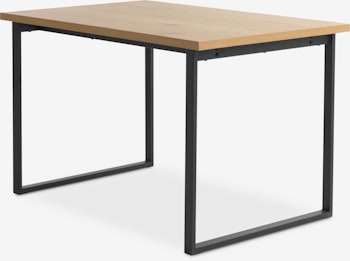 Matbord AABENRAA 80x120 cm – Ekfärgat & Svart för Modern Elegans