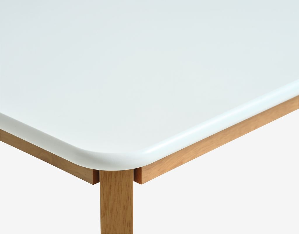 Matbord JEGIND 80x130 – Stilren Vit/Natur Design för Ditt Hem
