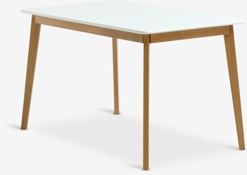Matbord JEGIND 80x130 – Stilren Vit/Natur Design för Ditt Hem
