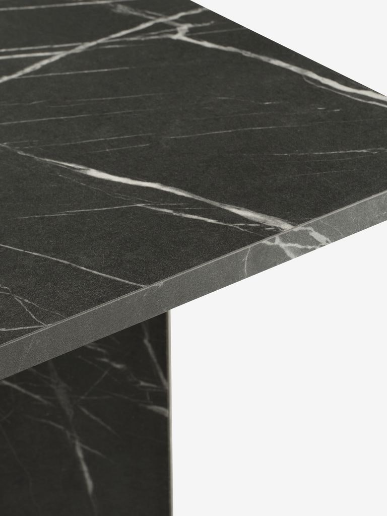 Matbord KRONDAL 90x180 – Elegant Marmorlook Svart för en Modern Matsal