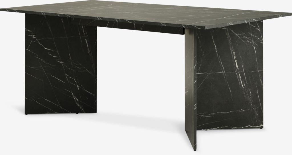 Matbord KRONDAL 90x180 – Elegant Marmorlook Svart för en Modern Matsal
