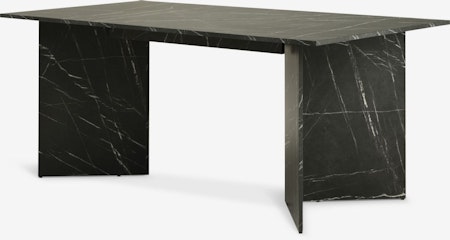 Matbord KRONDAL 90x180 – Elegant Marmorlook Svart för en Modern Matsal