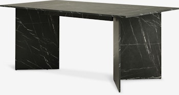 Matbord KRONDAL 90x180 – Elegant Marmorlook Svart för en Modern Matsal