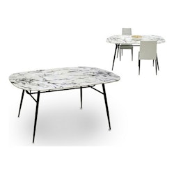 Sidobord i Vit/Svart Metall med Härdat Glas – Elegant Design för Hemmet
