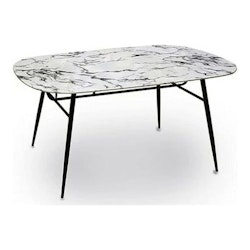 Sidobord i Vit/Svart Metall med Härdat Glas – Elegant Design för Hemmet