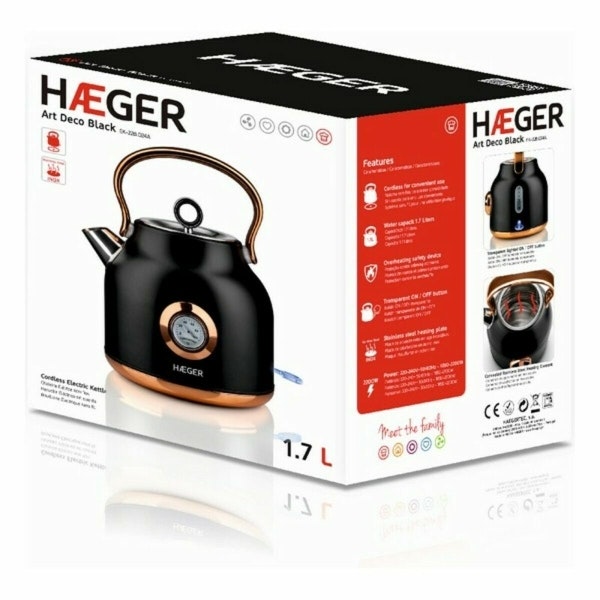 Elektrisk Vattenkokare & Tekanna Haeger EK-22B.024A – Stilren Design med Hög Prestanda