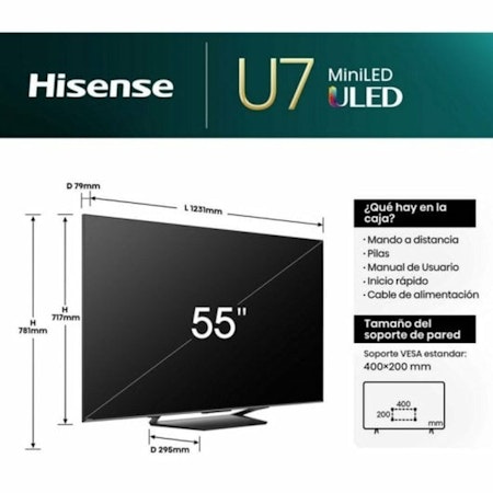 Smart TV Hisense 55U7NQ – Imponerande 55" 4K Ultra HD LED HDR för Hemmets Bioupplevelse