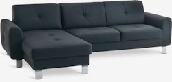 DAMHALE Schäslongsoffa – Svart – Stilren Komfort för Modernt Boende