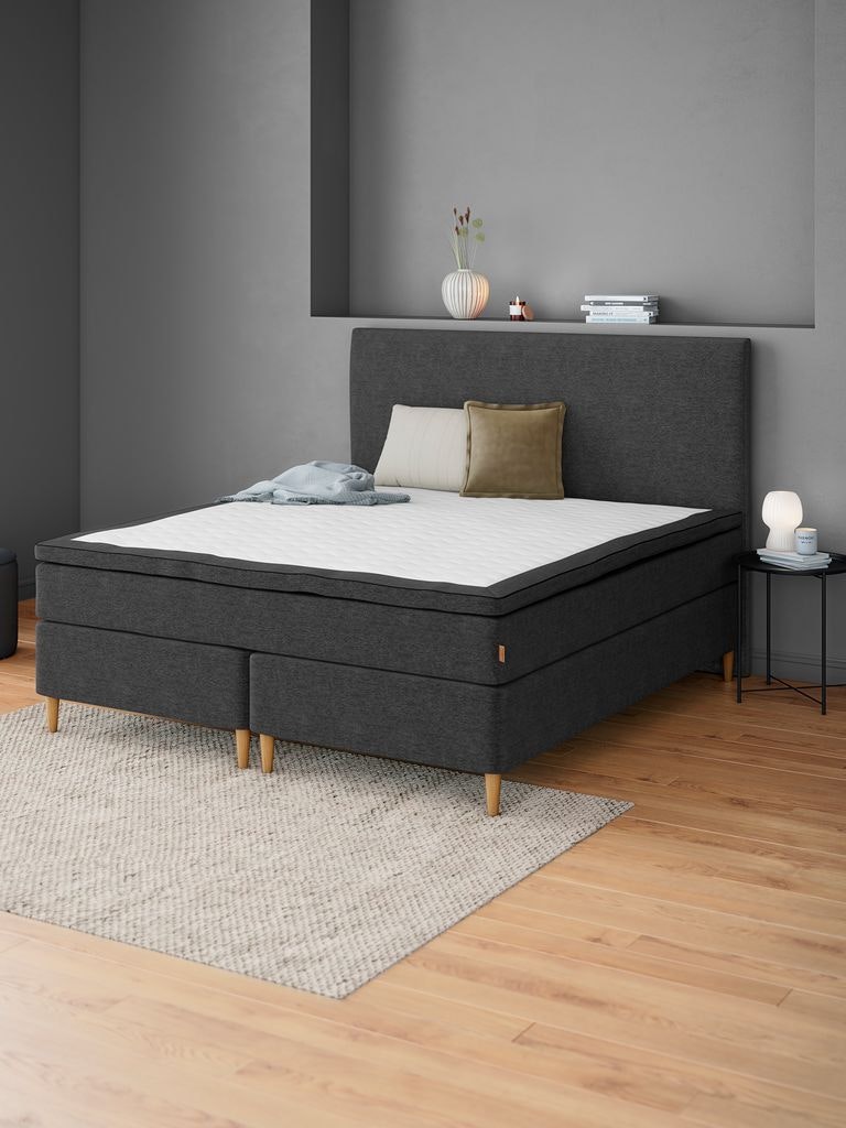 HEMLA GC75 Gold – Kontinentalsäng 160x200 cm med Grå-40 Memory