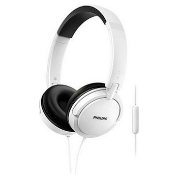 Philips Diademhörlurar med Kabel – Djup Bas, Bekväm Design och Stilren Vit Finish!
