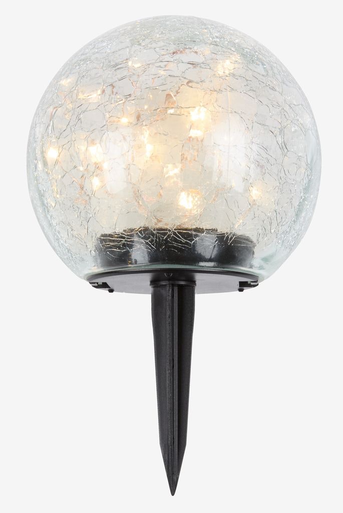 HAVSVALE Solcellslampa Ø15×H25 cm – Kristallklar Glaskula & Automatisk LED-belysning