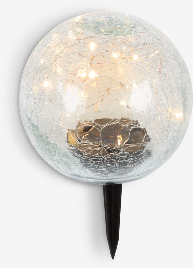 HAVSVALE Solcellslampa Ø15×H25 cm – Kristallklar Glaskula & Automatisk LED-belysning
