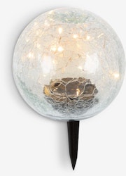 HAVSVALE Solcellslampa Ø15×H25 cm – Kristallklar Glaskula & Automatisk LED-belysning