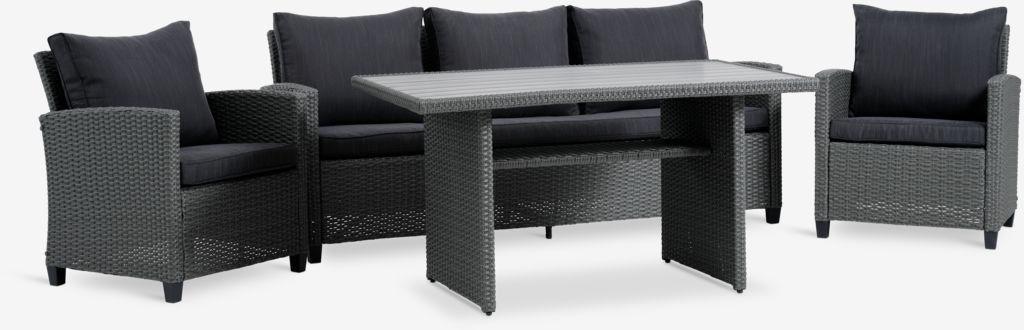 THISE 5-sits Loungeset Grå – Elegant konstrotting, modulär design & lyxiga dynor