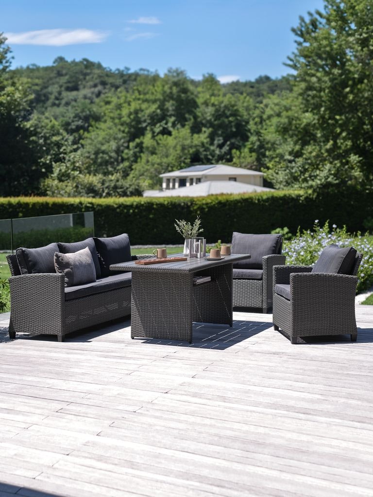 THISE 5-sits Loungeset Grå – Elegant konstrotting, modulär design & lyxiga dynor