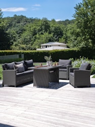 THISE 5-sits Loungeset Grå – Elegant konstrotting, modulär design & lyxiga dynor