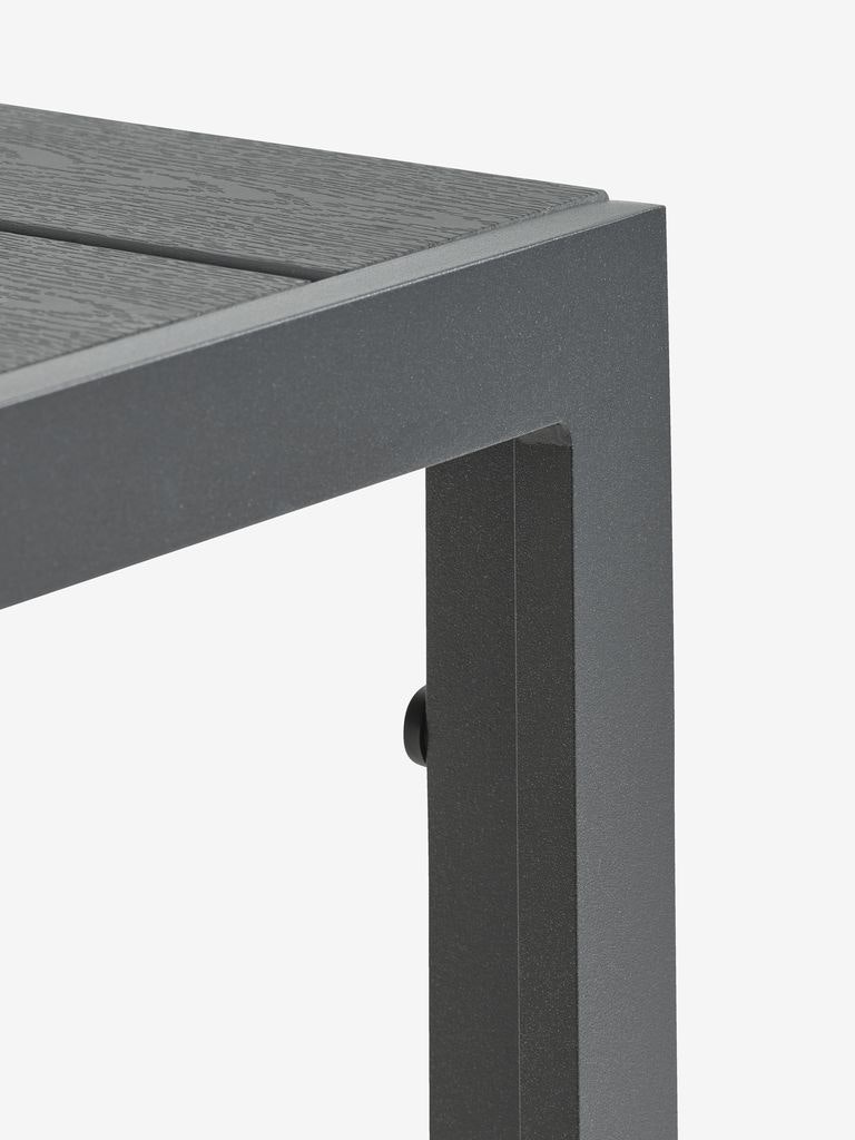 JERSORE Trädgårdsbord 80×140 cm – Stilren svart aluminium & underhållsfri komposit
