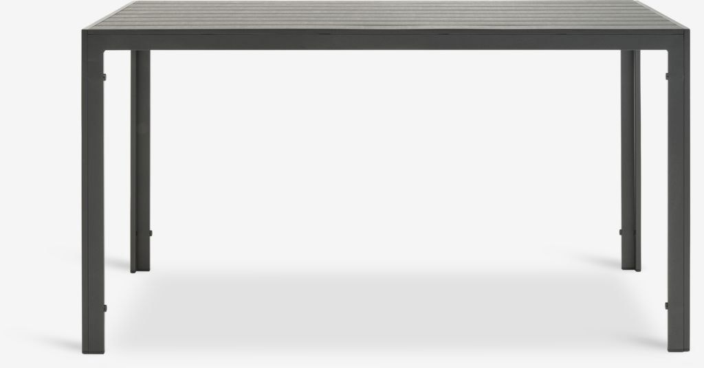 JERSORE Trädgårdsbord 80×140 cm – Stilren svart aluminium & underhållsfri komposit