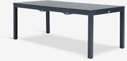 VATTRUP Trädgårdsbord 95×206/321 cm – Förlängningsbart svart konstträ & pulverlackerad aluminium