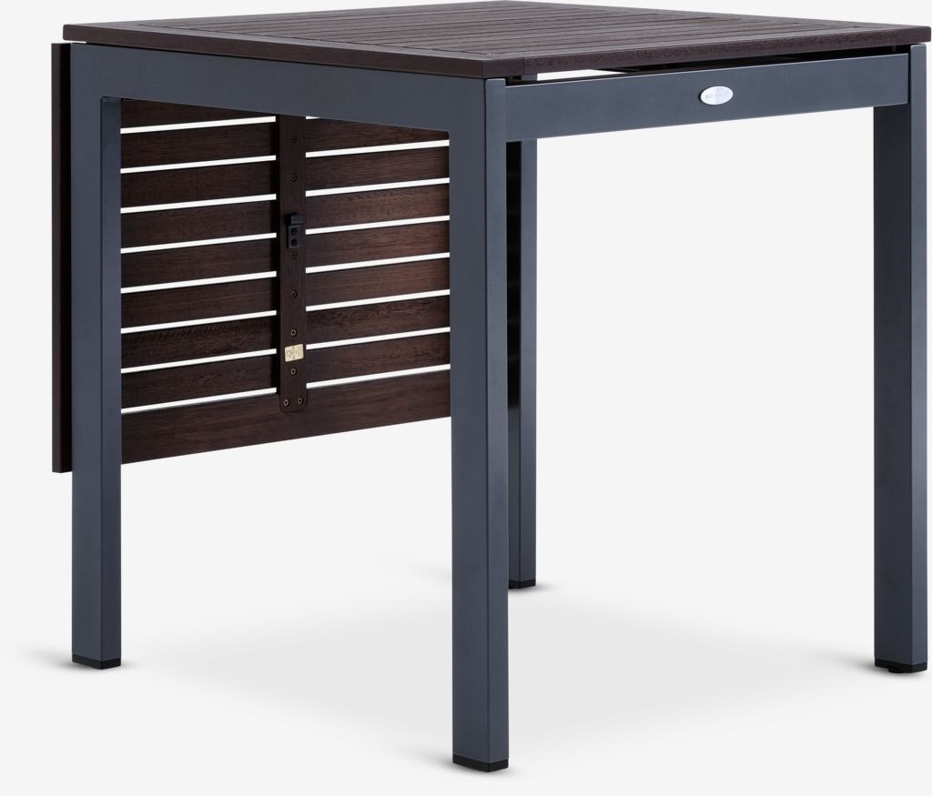 YTTRUP Förlängningsbart Trädgårdsbord 70×75/126 cm – FSC®-certifierat Hårdträ & Aluminium