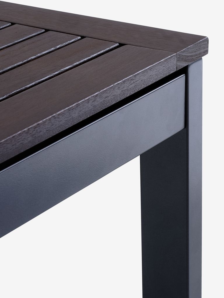 YTTRUP Förlängningsbart Trädgårdsbord 70×75/126 cm – FSC®-certifierat Hårdträ & Aluminium