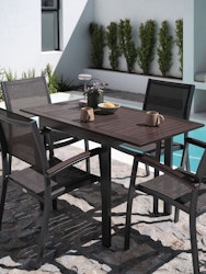 YTTRUP Förlängningsbart Trädgårdsbord 70×75/126 cm – FSC®-certifierat Hårdträ & Aluminium