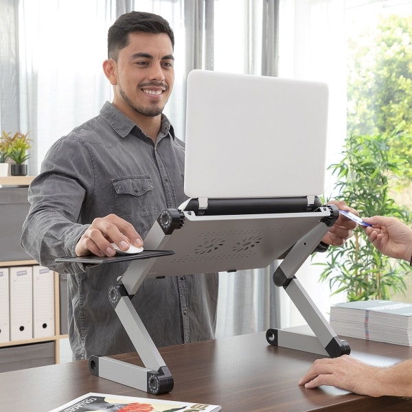 Omnible InnovaGoods Justerbart Laptop-bord – Flera Höjd- & Vinkelpositioner för Ergonomisk Arbetsplats