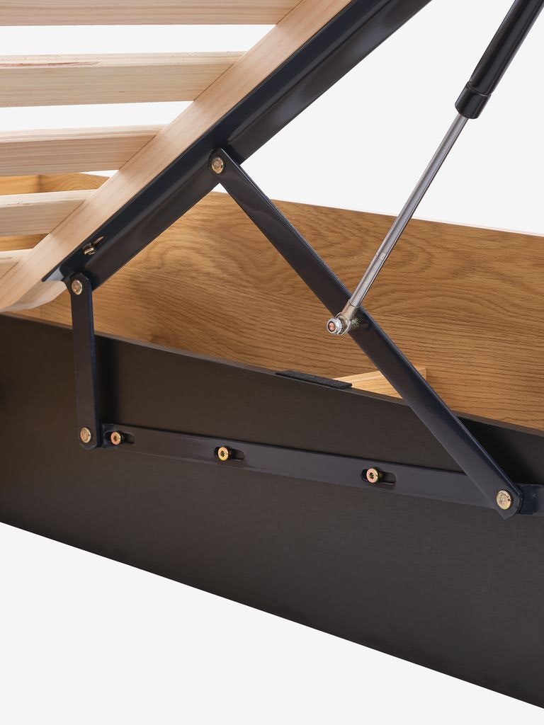 ELLINGE Sängram 180×200 cm med Smart Förvaring – Ekfärgad & Stilren