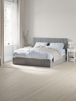 HASLEV Sängram 180×200 cm med Förvaring – Mörkgrått Tyg & Smart Lådsystem