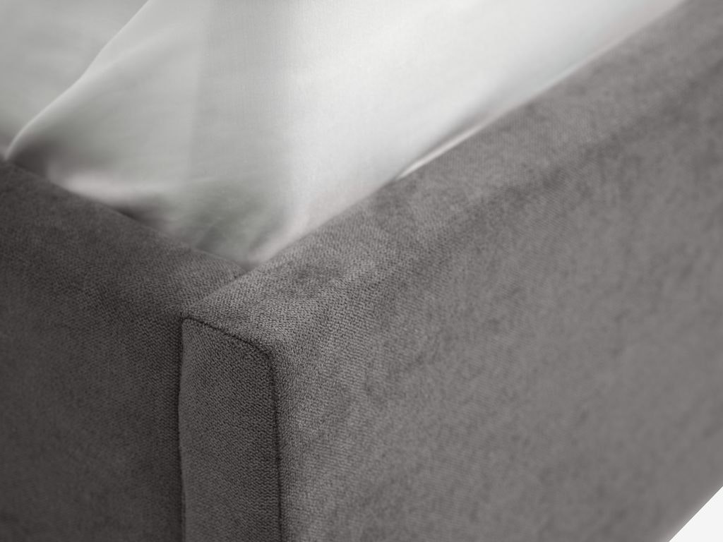 HASLEV Sängram 180×200 cm med Förvaring – Mörkgrått Tyg & Smart Lådsystem