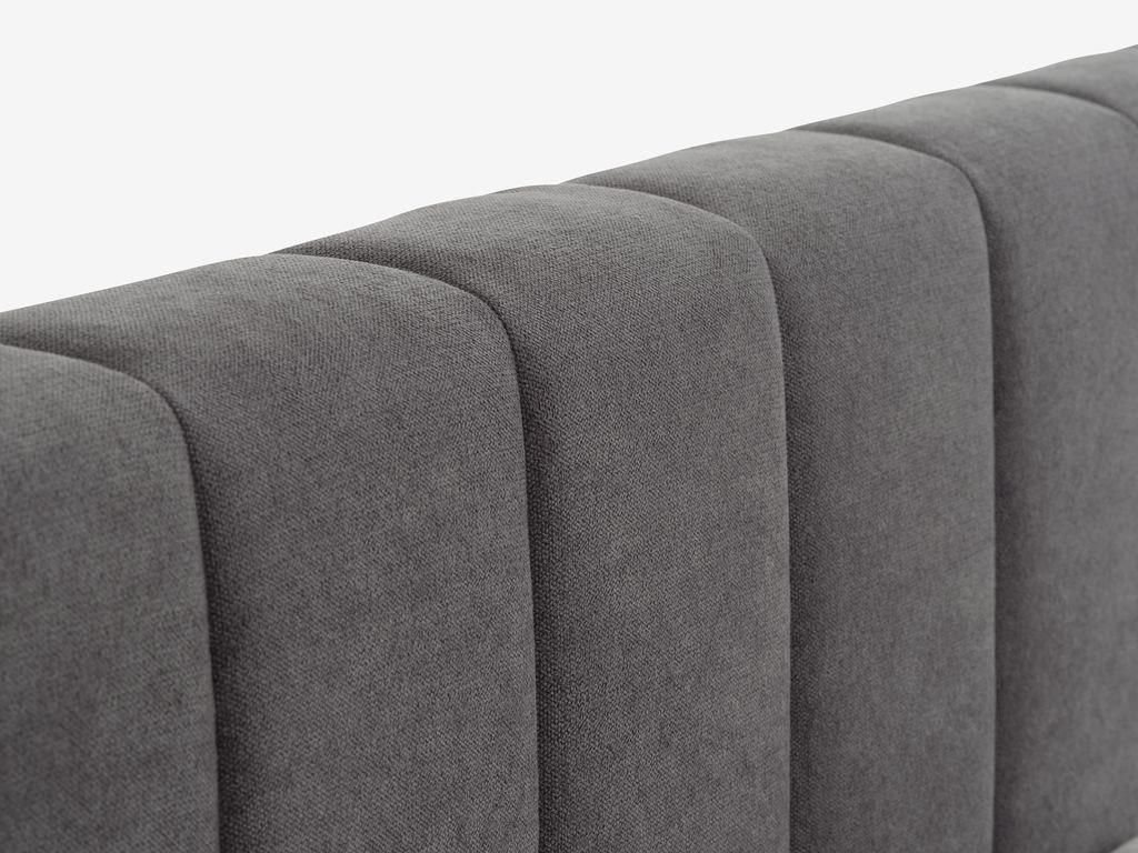HASLEV Sängram 180×200 cm med Förvaring – Mörkgrått Tyg & Smart Lådsystem