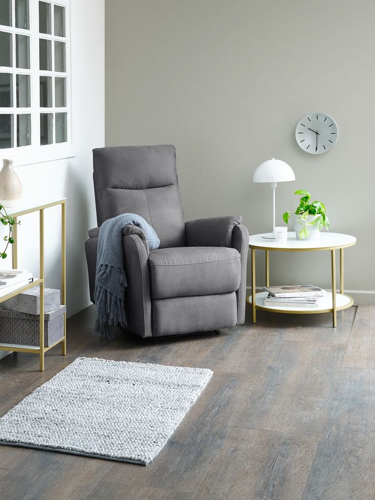 ABILDSKOV Elektrisk Reclinerfåtölj – Grått Tyg & Justerbar Komfort