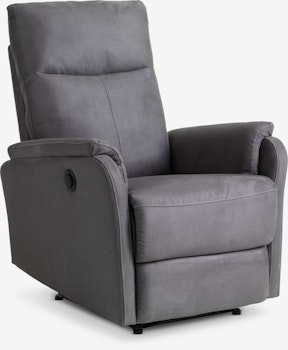 ABILDSKOV Elektrisk Reclinerfåtölj – Grått Tyg & Justerbar Komfort