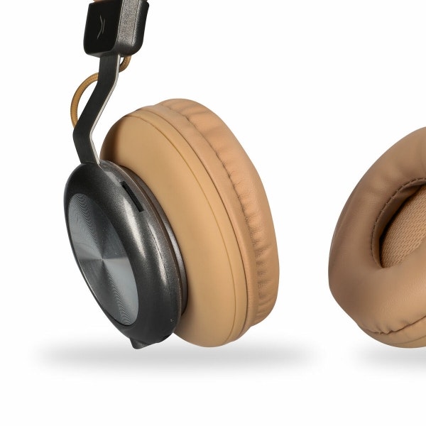 KSIX Retro2 Trådlösa Hörlurar – Brun, Bluetooth 5.3, 400 mAh & 3.5 mm AUX