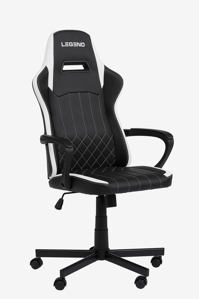 Gamingstol LERBJERG Svart/Vit – Ergonomisk Komfort i Snygg Racingdesign