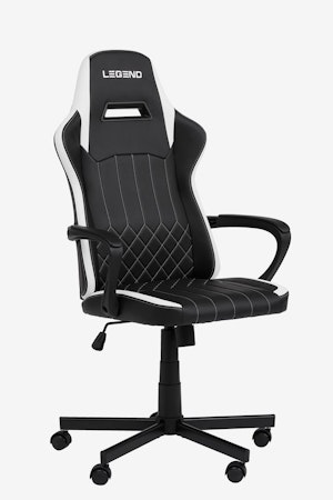 Gamingstol LERBJERG Svart/Vit – Ergonomisk Komfort i Snygg Racingdesign