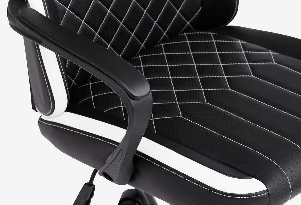 Gamingstol LERBJERG Svart/Vit – Ergonomisk Komfort i Snygg Racingdesign