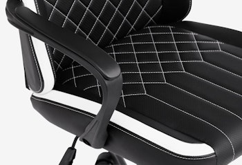 Gamingstol LERBJERG Svart/Vit – Ergonomisk Komfort i Snygg Racingdesign