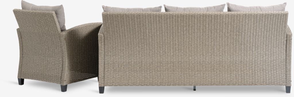 VEN Loungeset 4‑sits med schäslong – Naturlig elegans för din uteplats