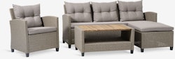 VEN Loungeset 4‑sits med schäslong – Naturlig elegans för din uteplats