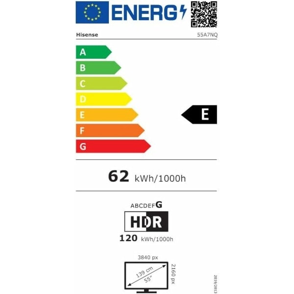 Hisense 55A7NQ 55″ QLED 4K Ultra HD Smart-TV – Biokvalitet & AI-Smart i Grå/Svart