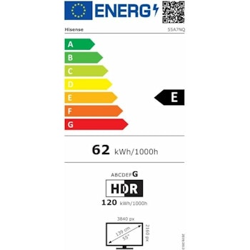 Hisense 55A7NQ 55″ QLED 4K Ultra HD Smart-TV – Biokvalitet & AI-Smart i Grå/Svart