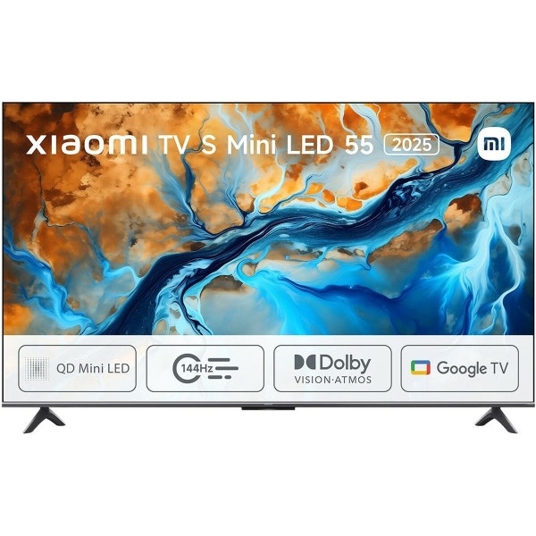 Xiaomi S 2025 – 55″ QLED 4K Ultra HD Smart-TV med 144 Hz, Google TV & Dolby Atmos