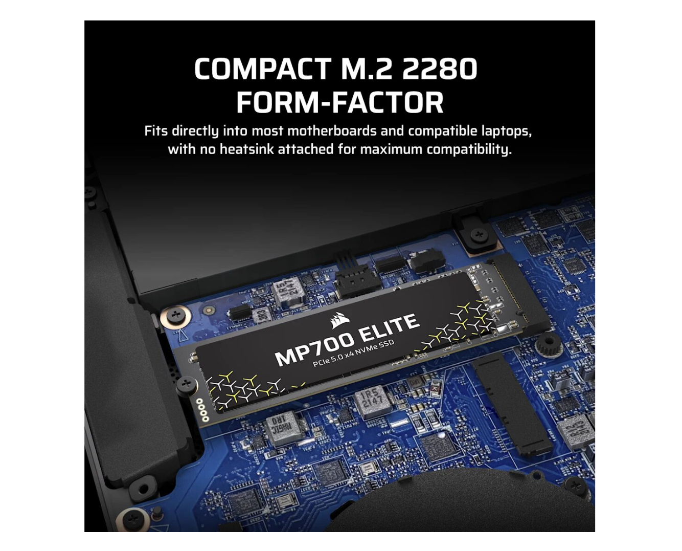 Corsair MP700 ELITE 2 TB – M.2 2280 PCIe 5.0 x4 NVMe SSD med 10 000 MB/s