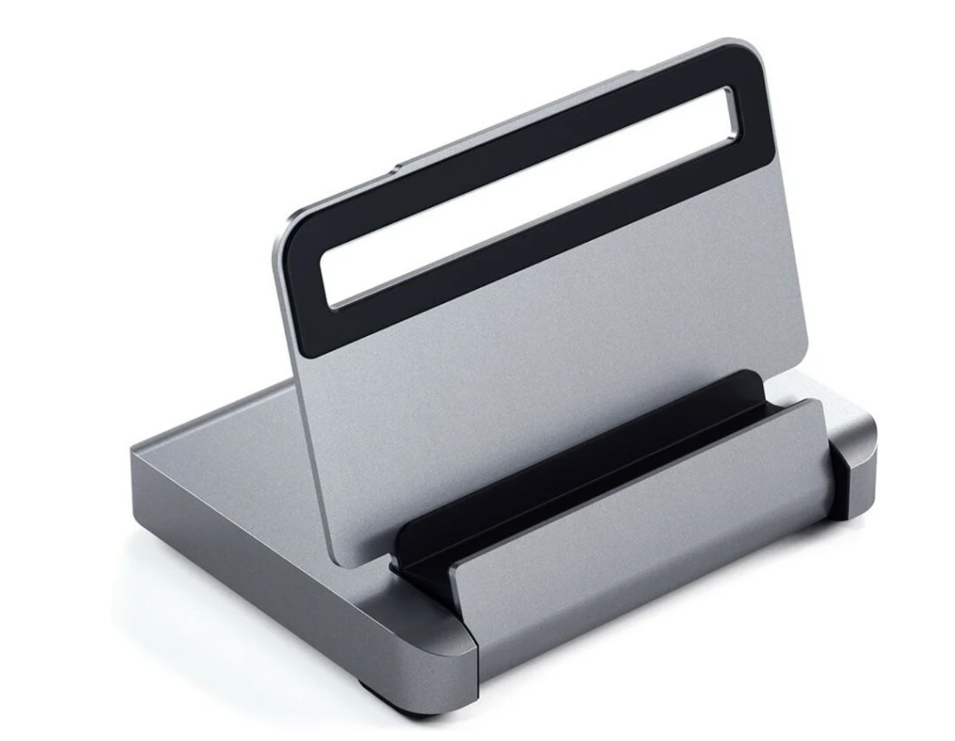 Satechi Aluminum Stand Hub – 7‑i‑1 Space Gray Dock med Ergonomisk Höjd för MacBook & iPad